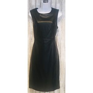 Calvin Klein Sleeveless Faux Leather Sheath Dress